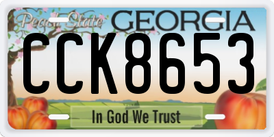 GA license plate CCK8653