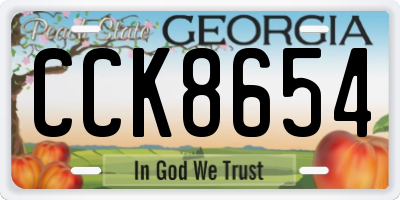 GA license plate CCK8654