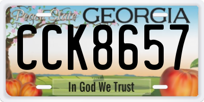GA license plate CCK8657