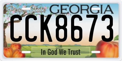 GA license plate CCK8673