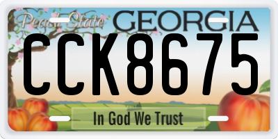 GA license plate CCK8675