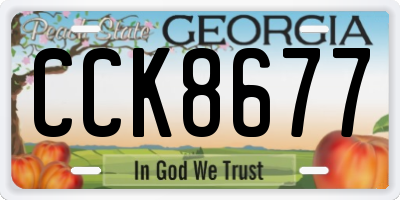 GA license plate CCK8677