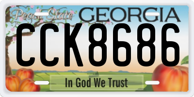 GA license plate CCK8686