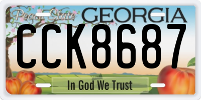 GA license plate CCK8687