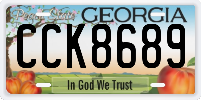 GA license plate CCK8689