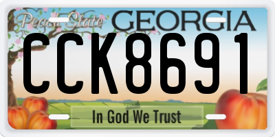 GA license plate CCK8691