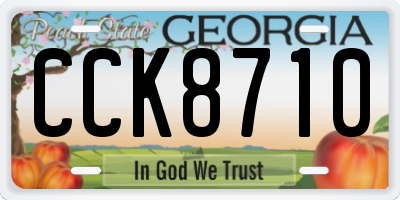 GA license plate CCK8710
