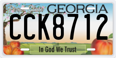 GA license plate CCK8712