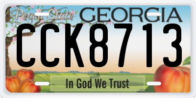 GA license plate CCK8713
