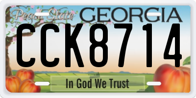 GA license plate CCK8714