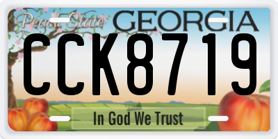 GA license plate CCK8719