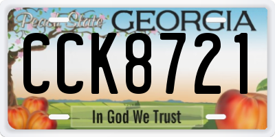 GA license plate CCK8721