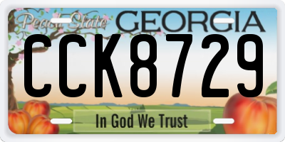 GA license plate CCK8729