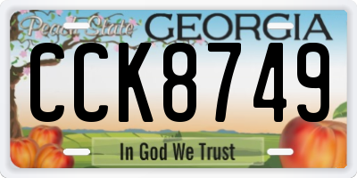 GA license plate CCK8749