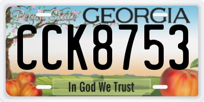 GA license plate CCK8753