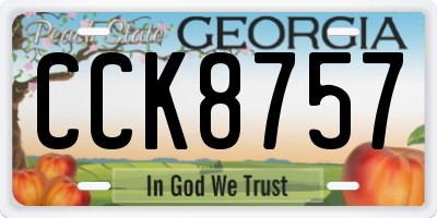 GA license plate CCK8757