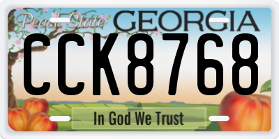 GA license plate CCK8768