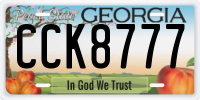GA license plate CCK8777