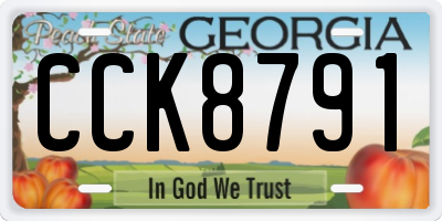 GA license plate CCK8791