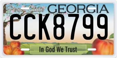 GA license plate CCK8799