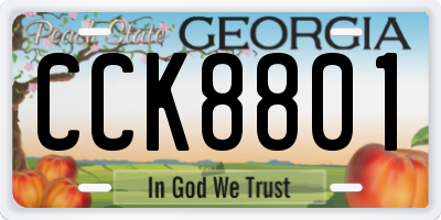 GA license plate CCK8801