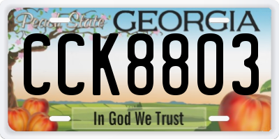 GA license plate CCK8803