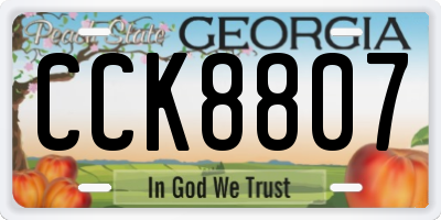 GA license plate CCK8807
