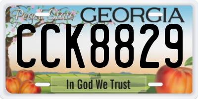GA license plate CCK8829