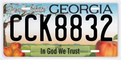 GA license plate CCK8832