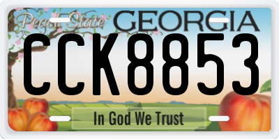 GA license plate CCK8853