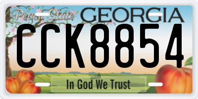 GA license plate CCK8854