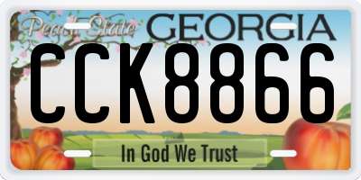 GA license plate CCK8866