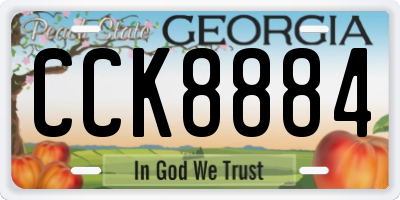 GA license plate CCK8884