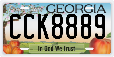 GA license plate CCK8889