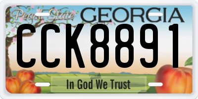 GA license plate CCK8891