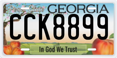 GA license plate CCK8899