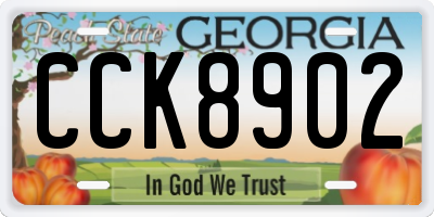 GA license plate CCK8902
