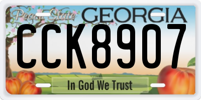 GA license plate CCK8907