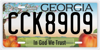 GA license plate CCK8909