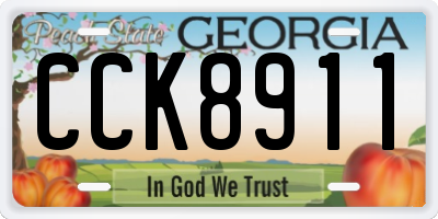 GA license plate CCK8911
