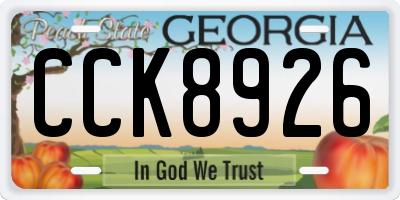 GA license plate CCK8926