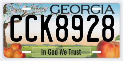 GA license plate CCK8928