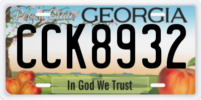 GA license plate CCK8932