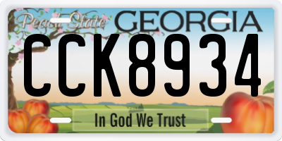 GA license plate CCK8934