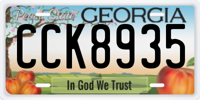 GA license plate CCK8935