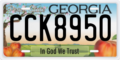 GA license plate CCK8950