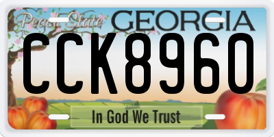 GA license plate CCK8960