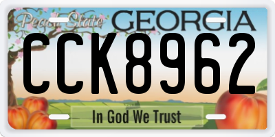 GA license plate CCK8962