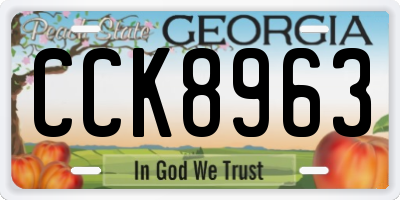 GA license plate CCK8963