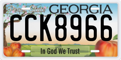 GA license plate CCK8966